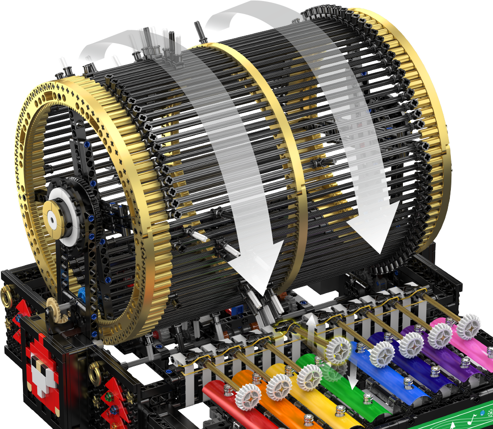 Mould King 10170 Rotating Drum Melody Music Box Building Toy Set | 2344 PCS