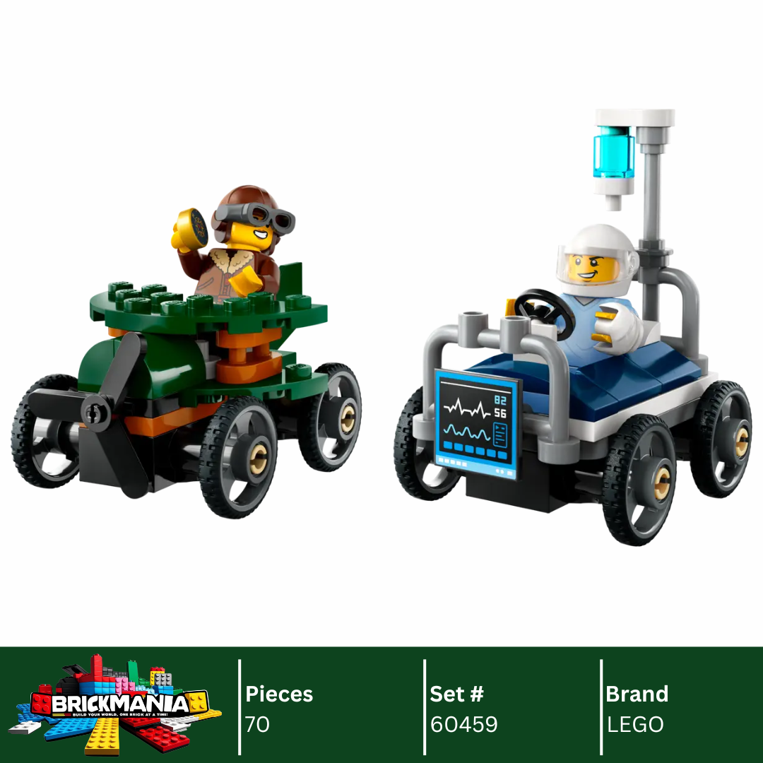 LEGO 60459 Airplane vs. Hospital Bed Race Car Pack | 70 PCS