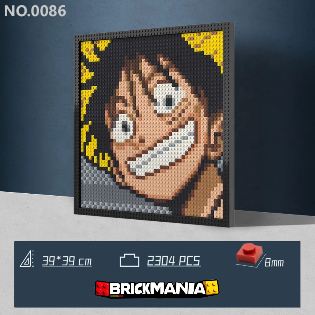 N0086 Luffy One Piece Mosaic Wall Art | 2304 PCS