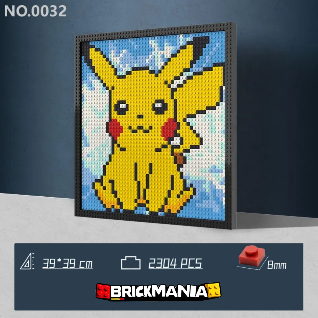 N0032 Pikachu Mosaic Wall Art | 2304 PCS