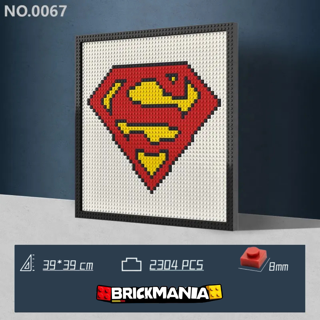N0067 Superman Logo Mosaic Wall Art | 2304 PCS