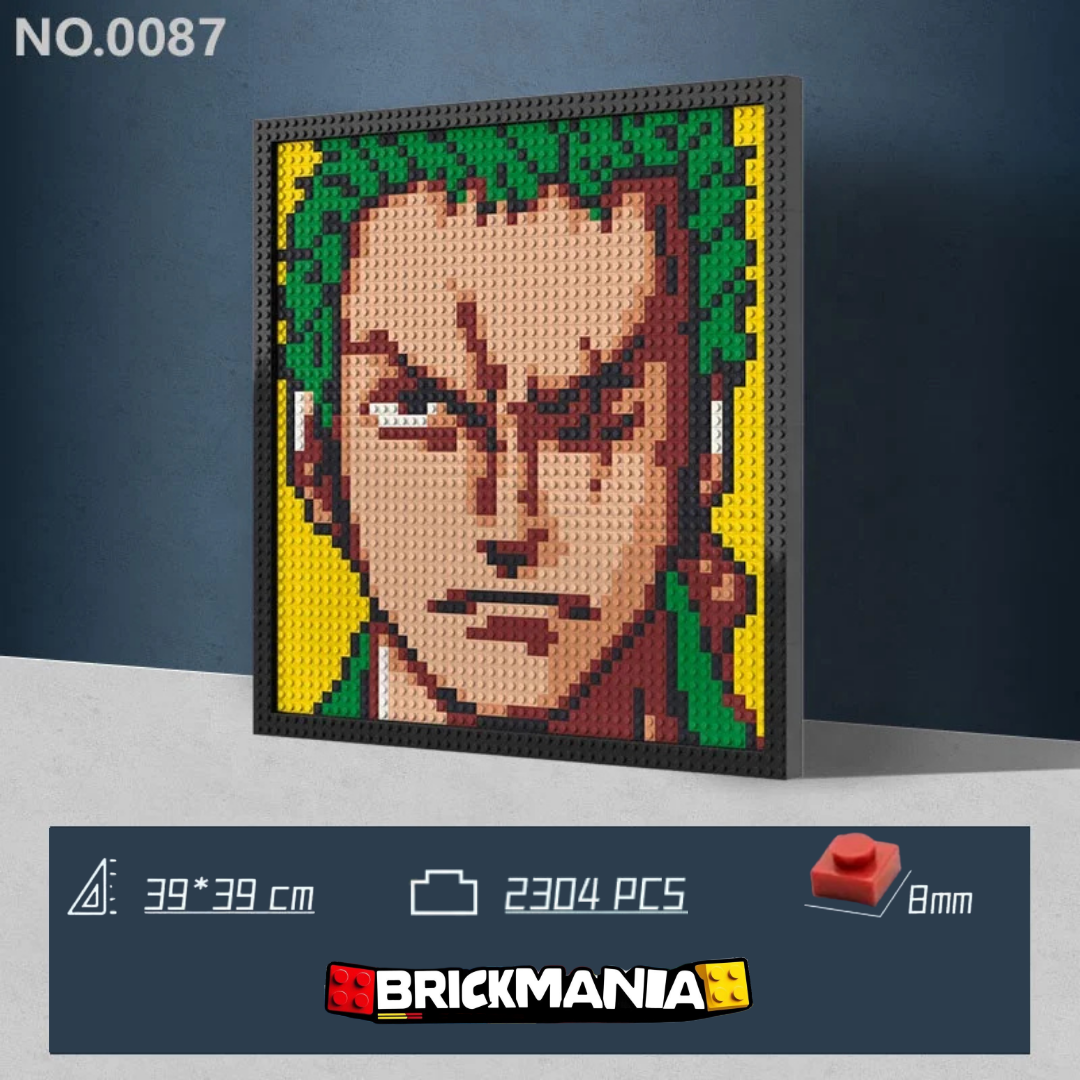 N0087 Zoro One Piece Mosaic Wall Art | 2304 PCS