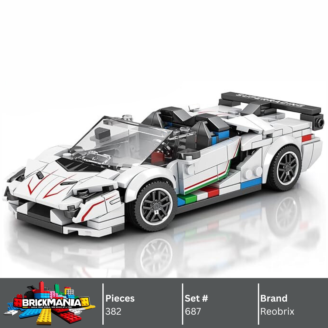 Reobrix 687 Lamborghini Aventador SVJ Building Toy Set | 382 PCS