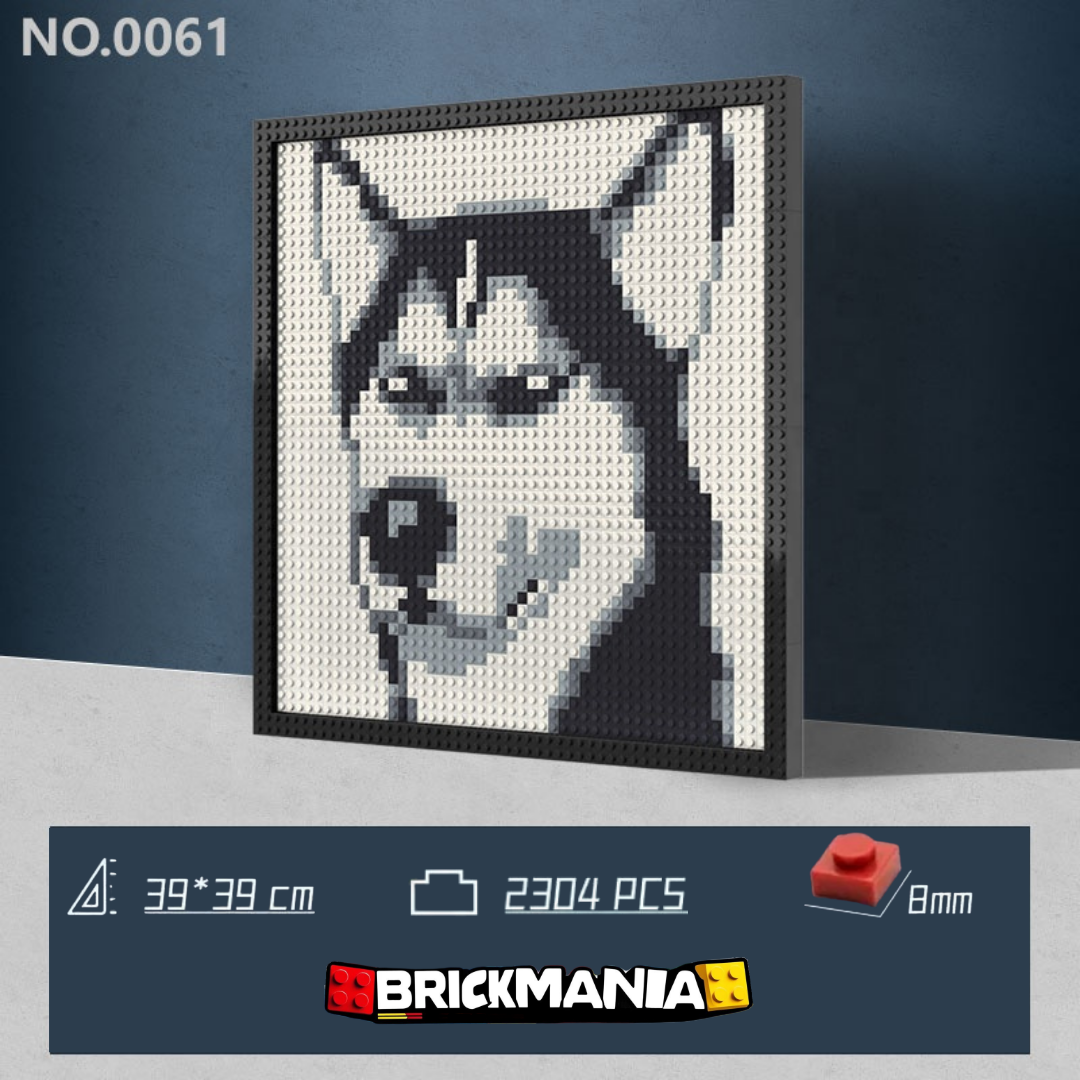 N0061 Husky Dog Mosaic Wall Art | 2304 PCS