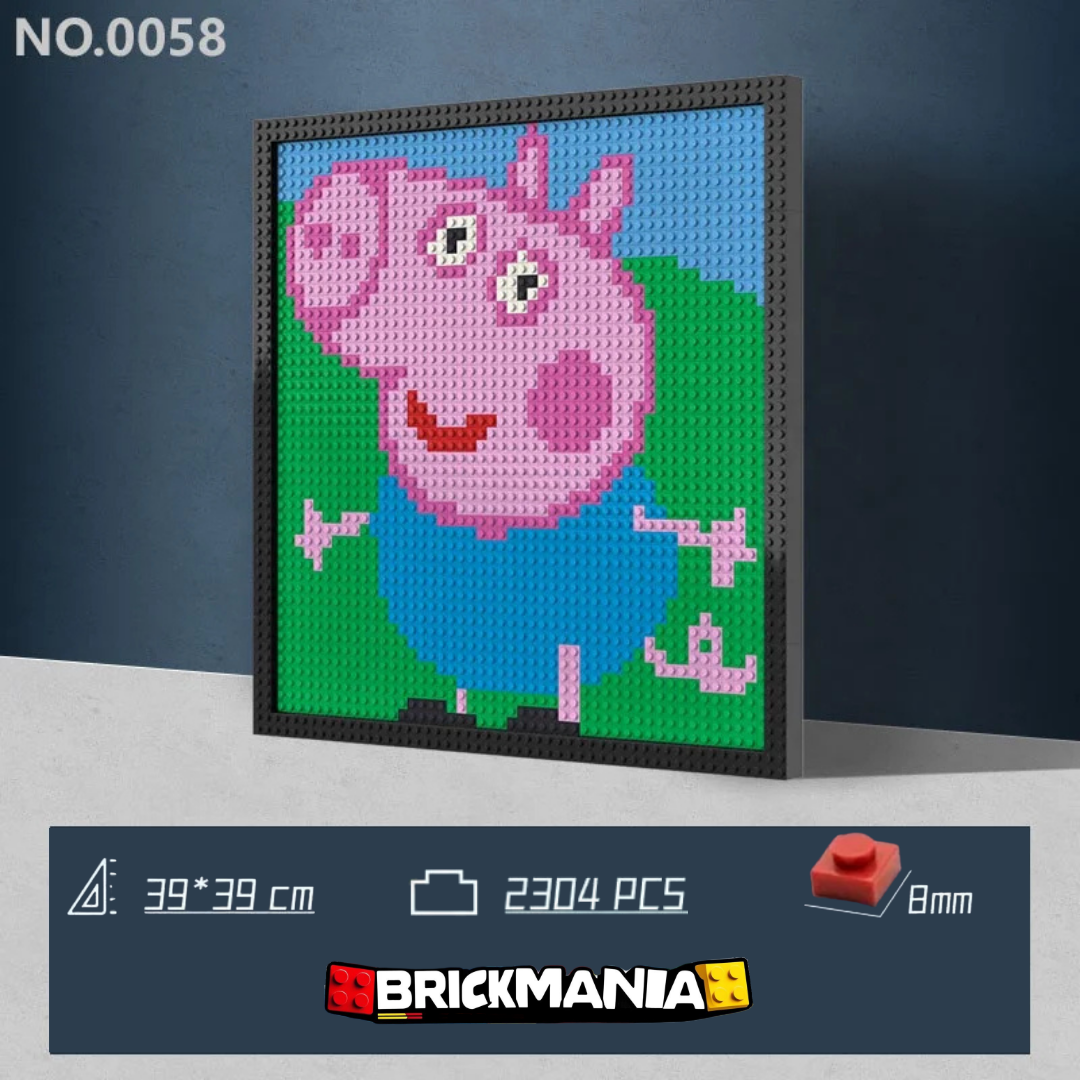 N0058 George Pig Mosaic Wall Art | 2304 PCS