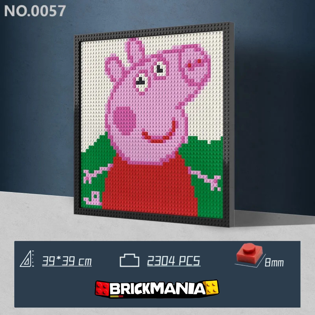 N0057 Peppa Pig Mosaic Wall Art | 2304 PCS