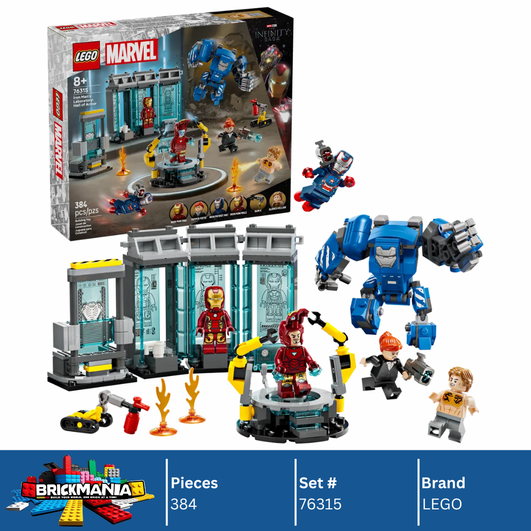 LEGO 76315 Marvel Iron Man's Laboratory: Hall of Armor | 384 PCS