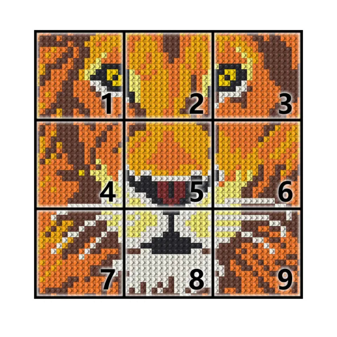 N0168 Lion Mosaic Wall Art | 2304 PCS