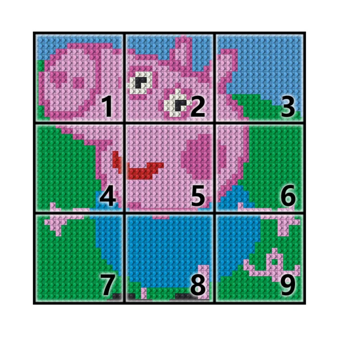 N0058 George Pig Mosaic Wall Art | 2304 PCS