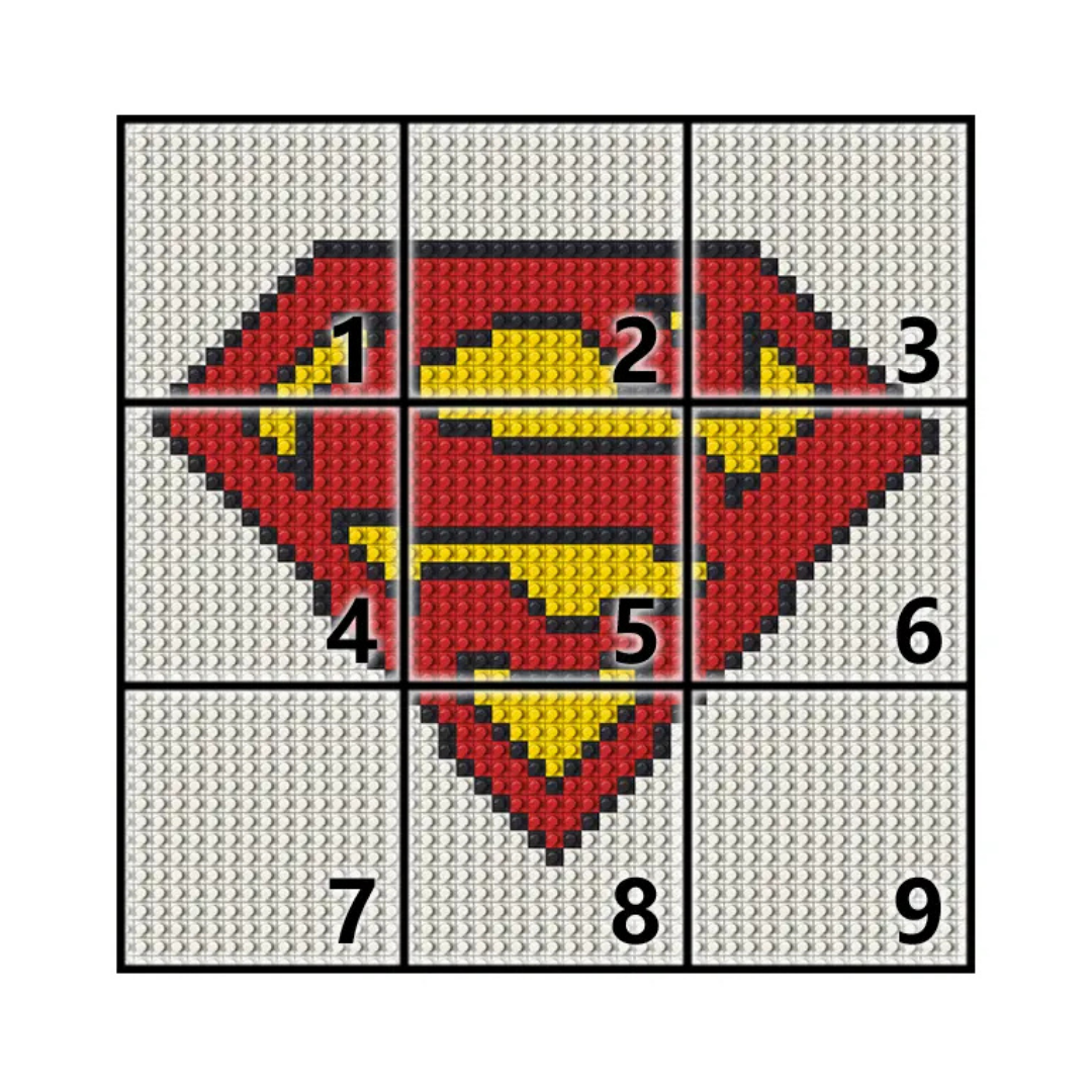N0067 Superman Logo Mosaic Wall Art | 2304 PCS
