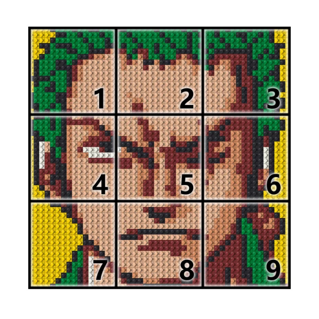 N0087 Zoro One Piece Mosaic Wall Art | 2304 PCS