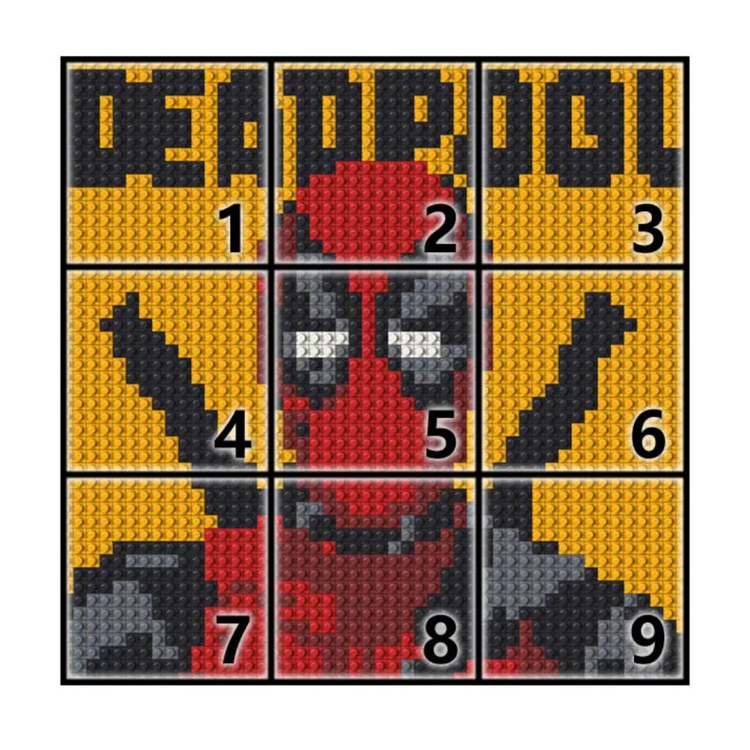 N0024 Deadpool Mosaic Wall Art | 2304 PCS