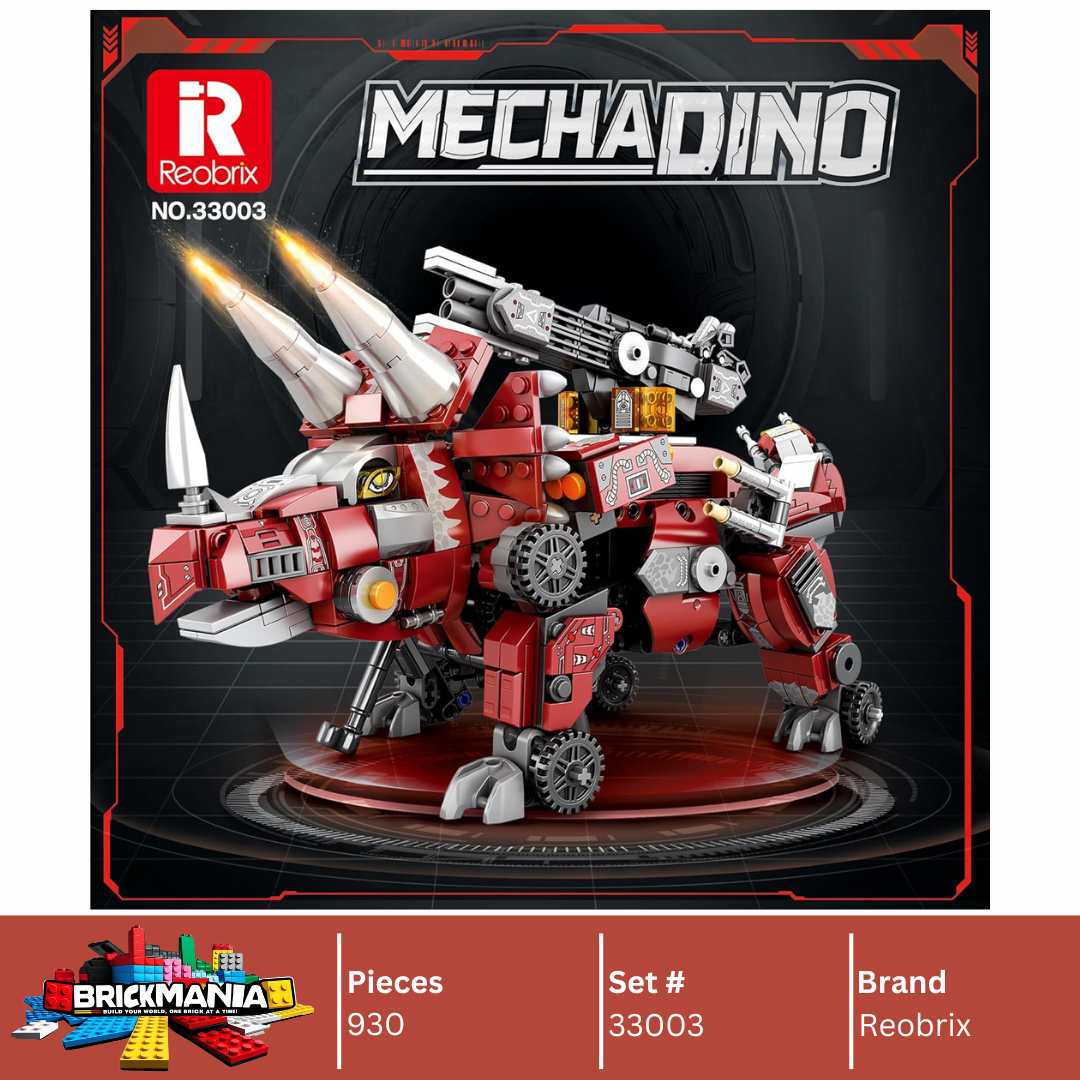 Reobrix 33003 Triceratops Transformers 3 in 1 Building Toy Set | 930 PCS