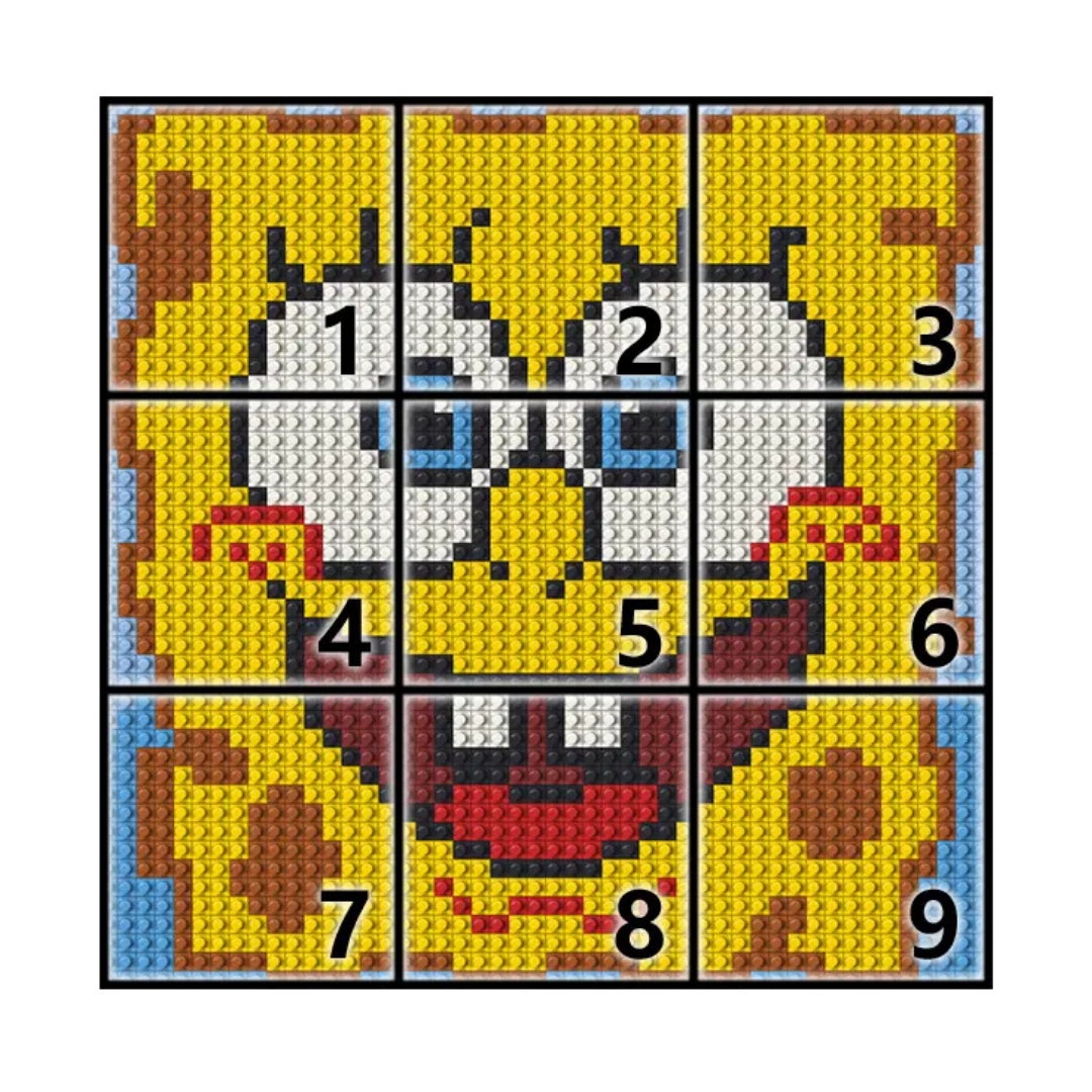 N0046 SpongeBob Mosaic Wall Art | 2304 PCS
