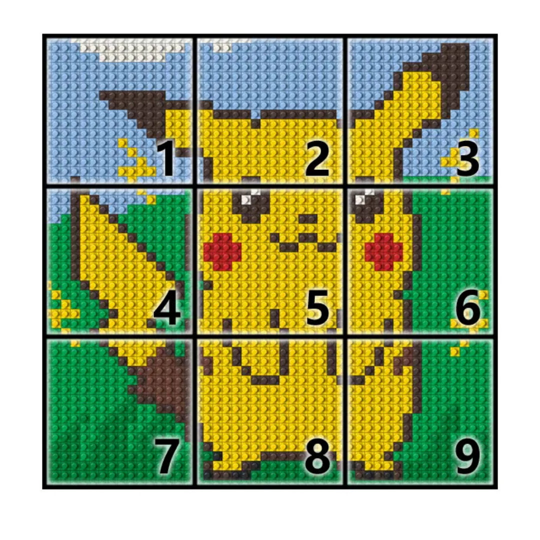 N0031 Pikachu Mosaic Wall Art | 2304 PCS