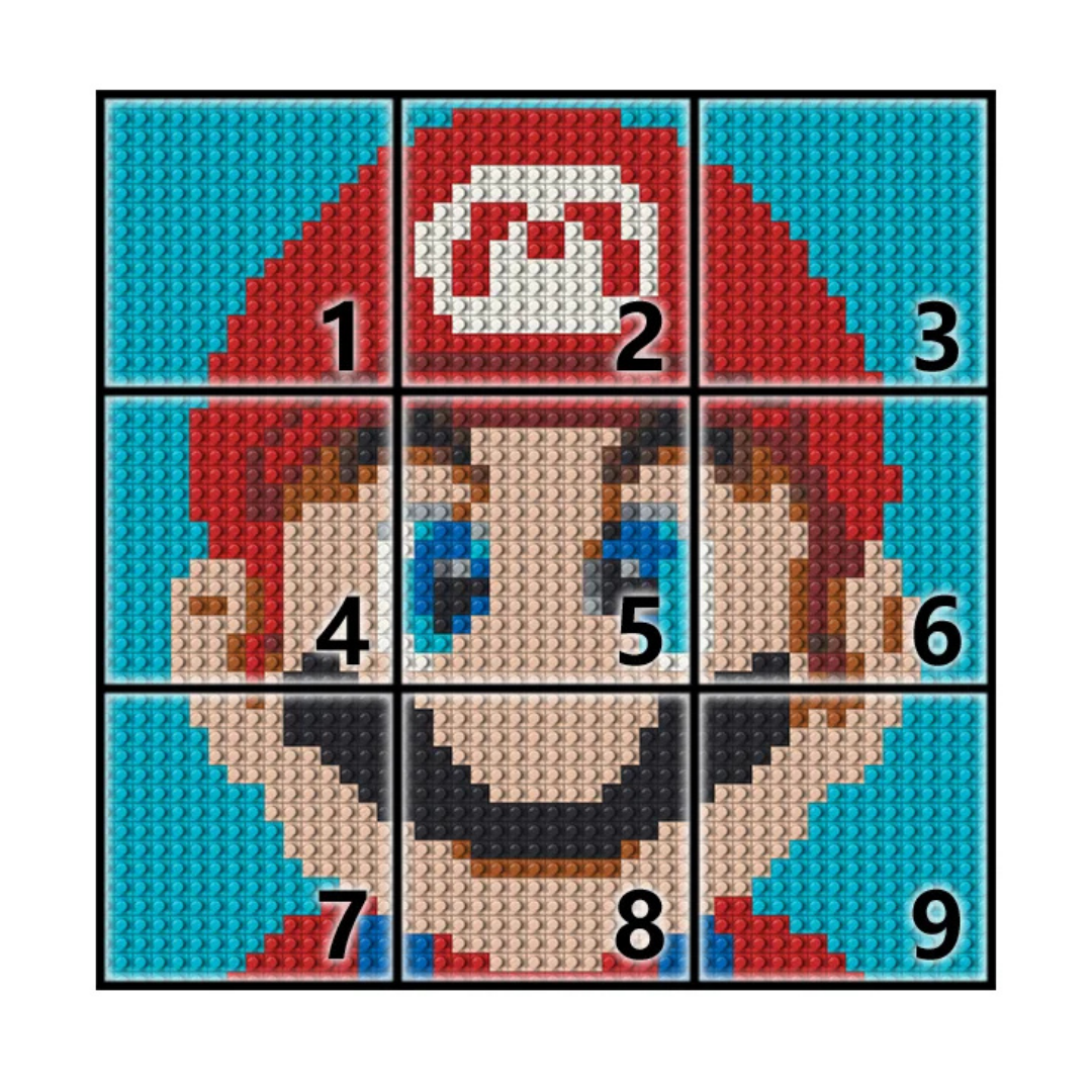 N0169 Mario Mosaic Wall Art | 2304 PCS