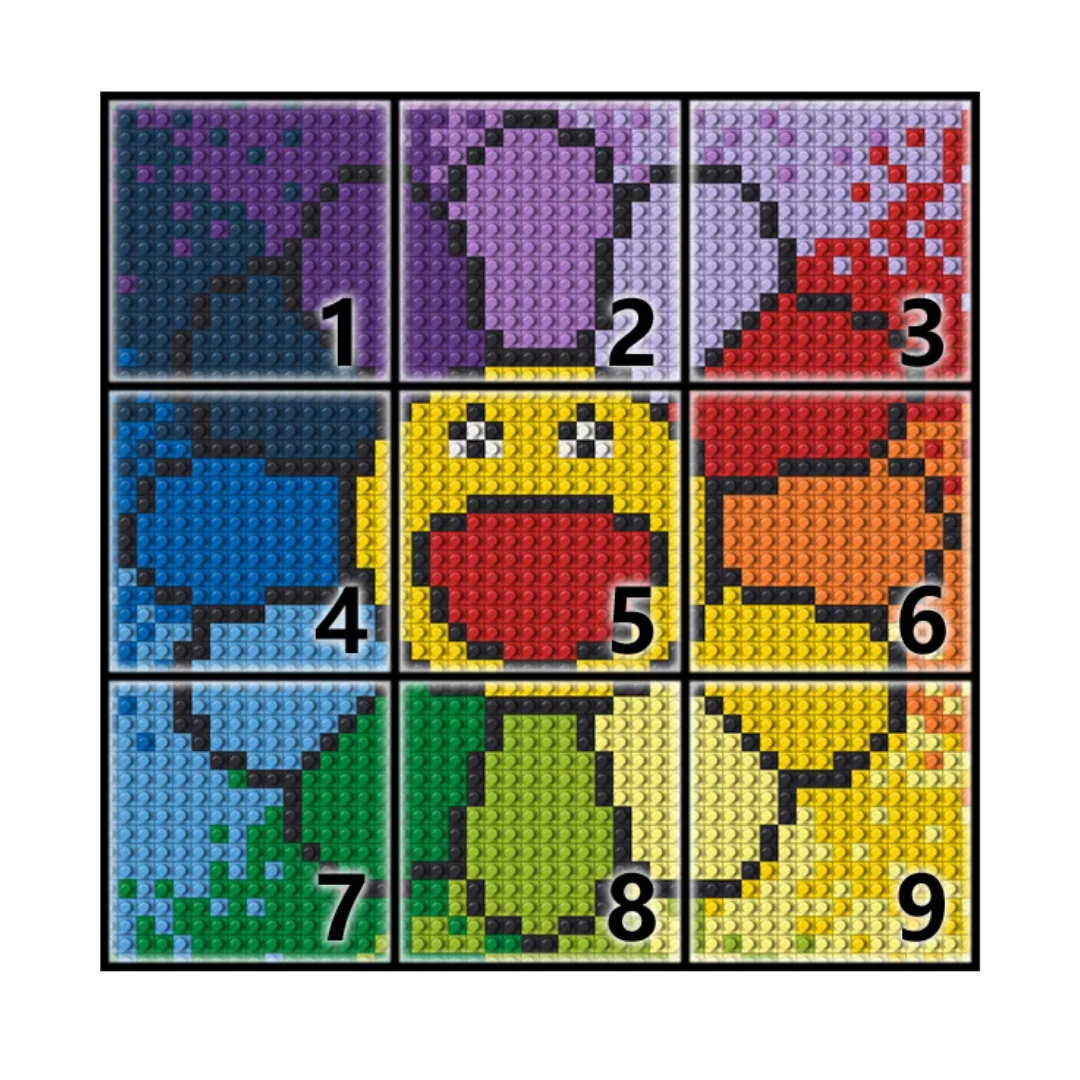 N0144 Rainbow Flower Mosaic Wall Art | 2304 PCS