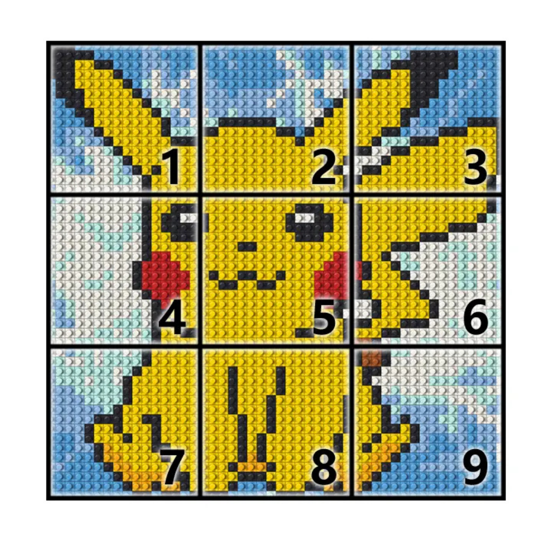 N0032 Pikachu Mosaic Wall Art | 2304 PCS