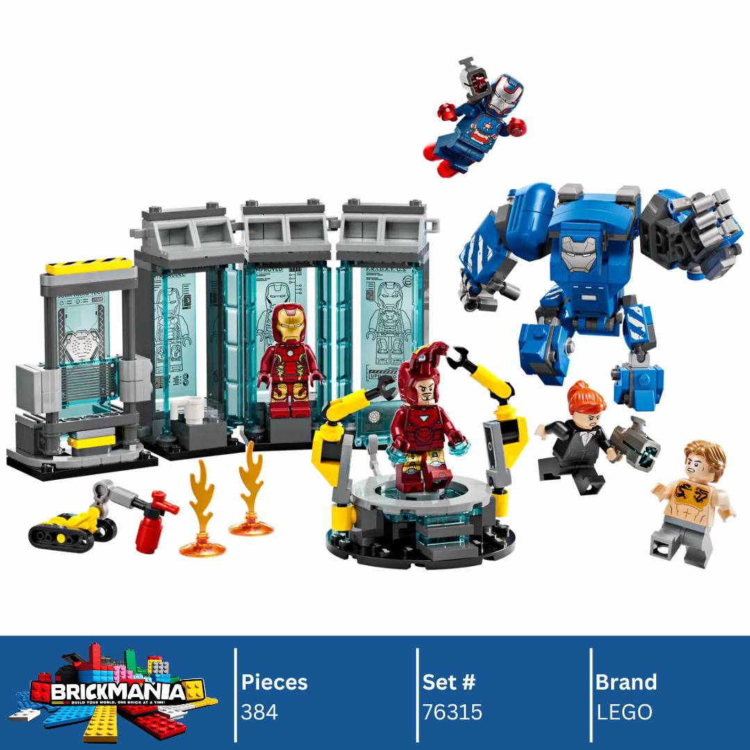 LEGO 76315 Marvel Iron Man's Laboratory: Hall of Armor | 384 PCS