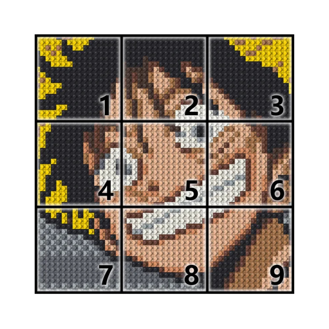 N0086 Luffy One Piece Mosaic Wall Art | 2304 PCS