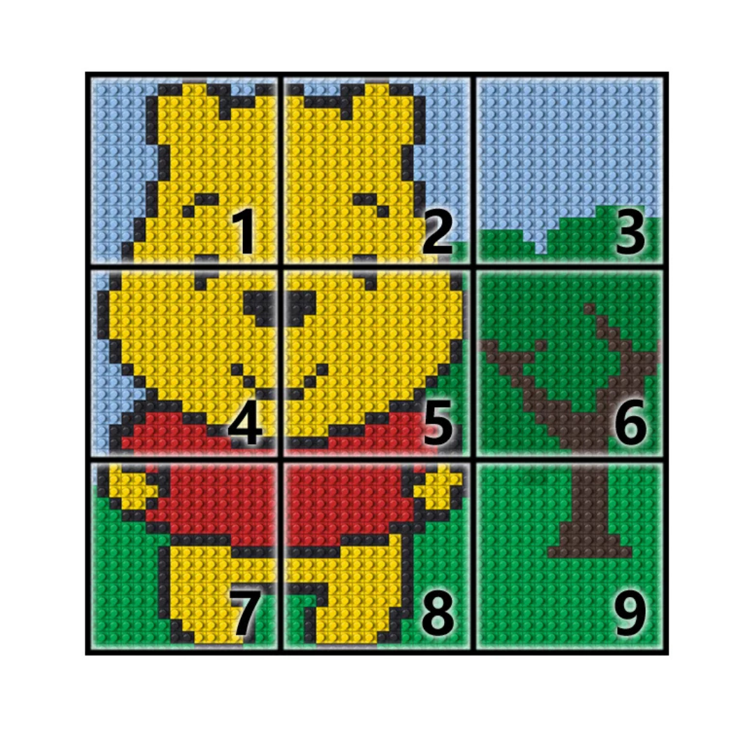 N0040 Winnie the Pooh Mosaic Wall Art | 2304 PCS