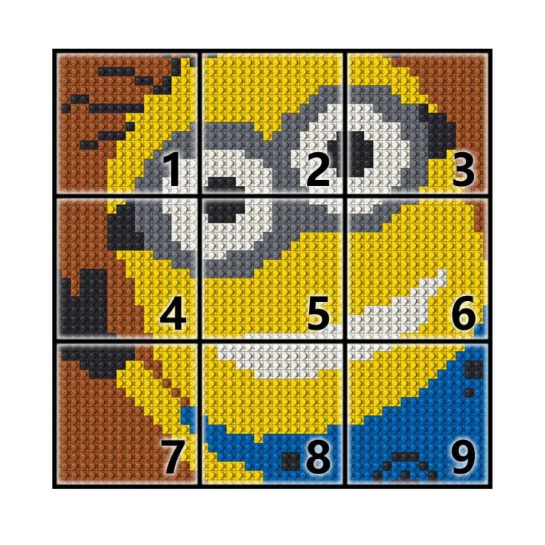 N0044 Minion Mosaic Wall Art | 2304 PCS