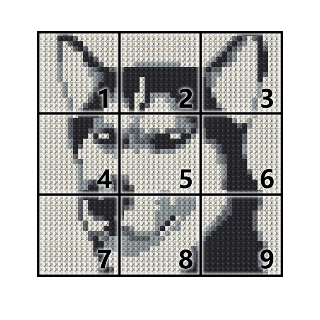 N0061 Husky Dog Mosaic Wall Art | 2304 PCS