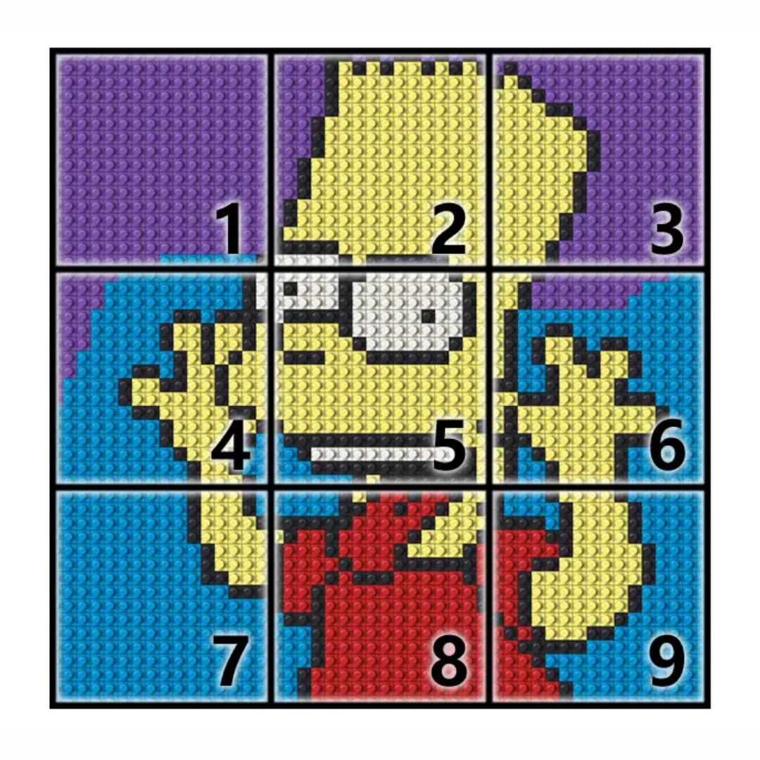 N0052 Bart Simpson Mosaic Wall Art | 2304 PCS