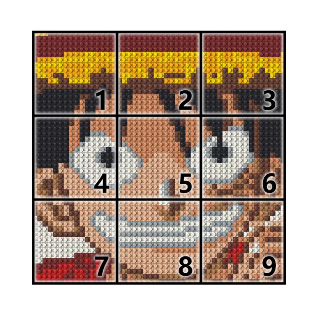 N0085 Monkey D. Luffy Mosaic Wall Art | 2304 PCS