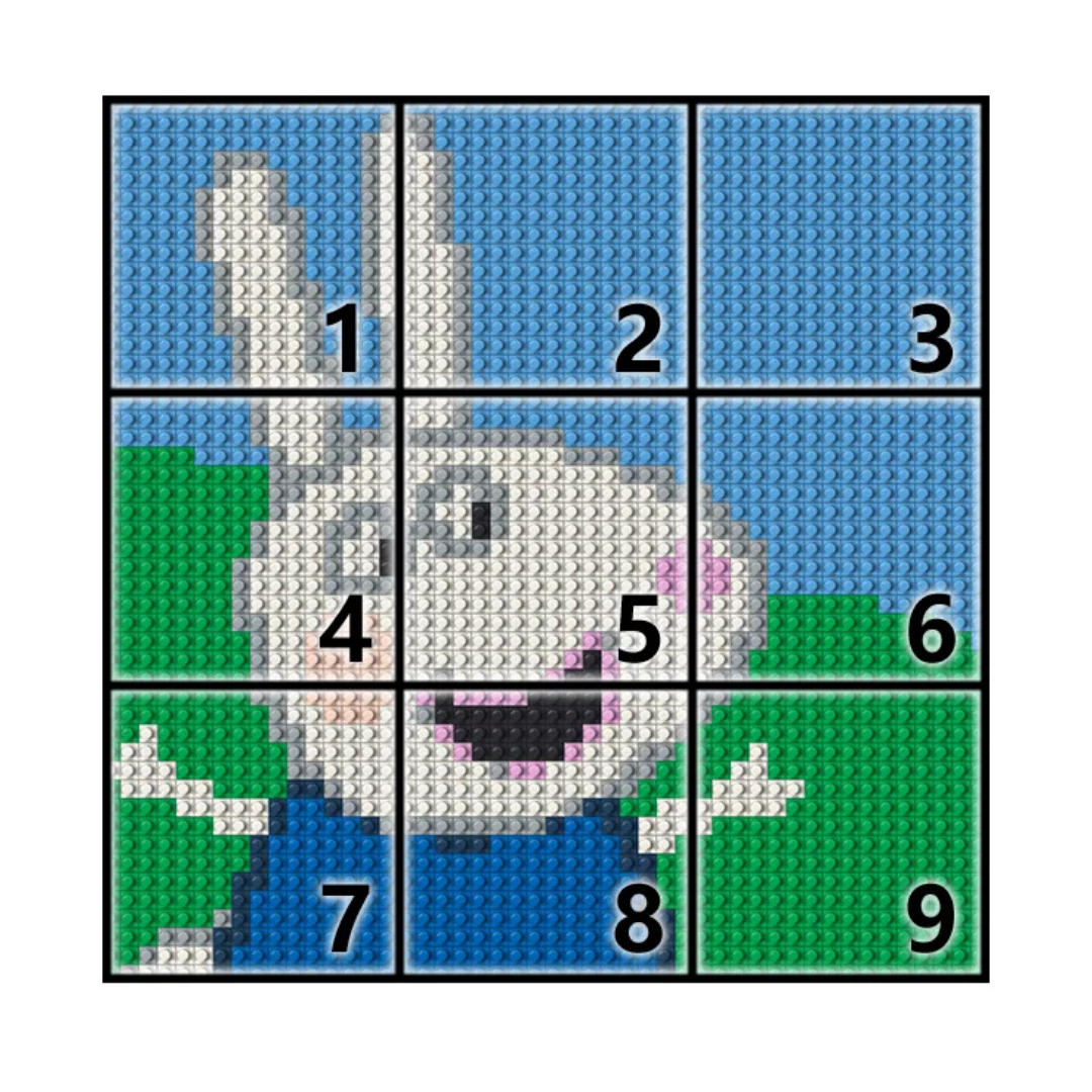 N0060 Rebecca Rabbit Mosaic Wall Art | 2304 PCS