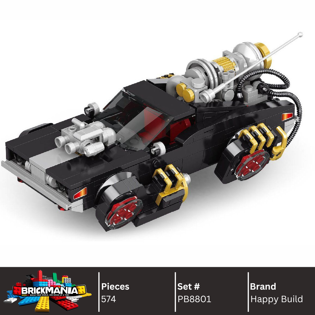 Happy Build PB8801 Shadow Sprinter Building Toy Set | 582 PCS| Buildable Sports Car with Display Container