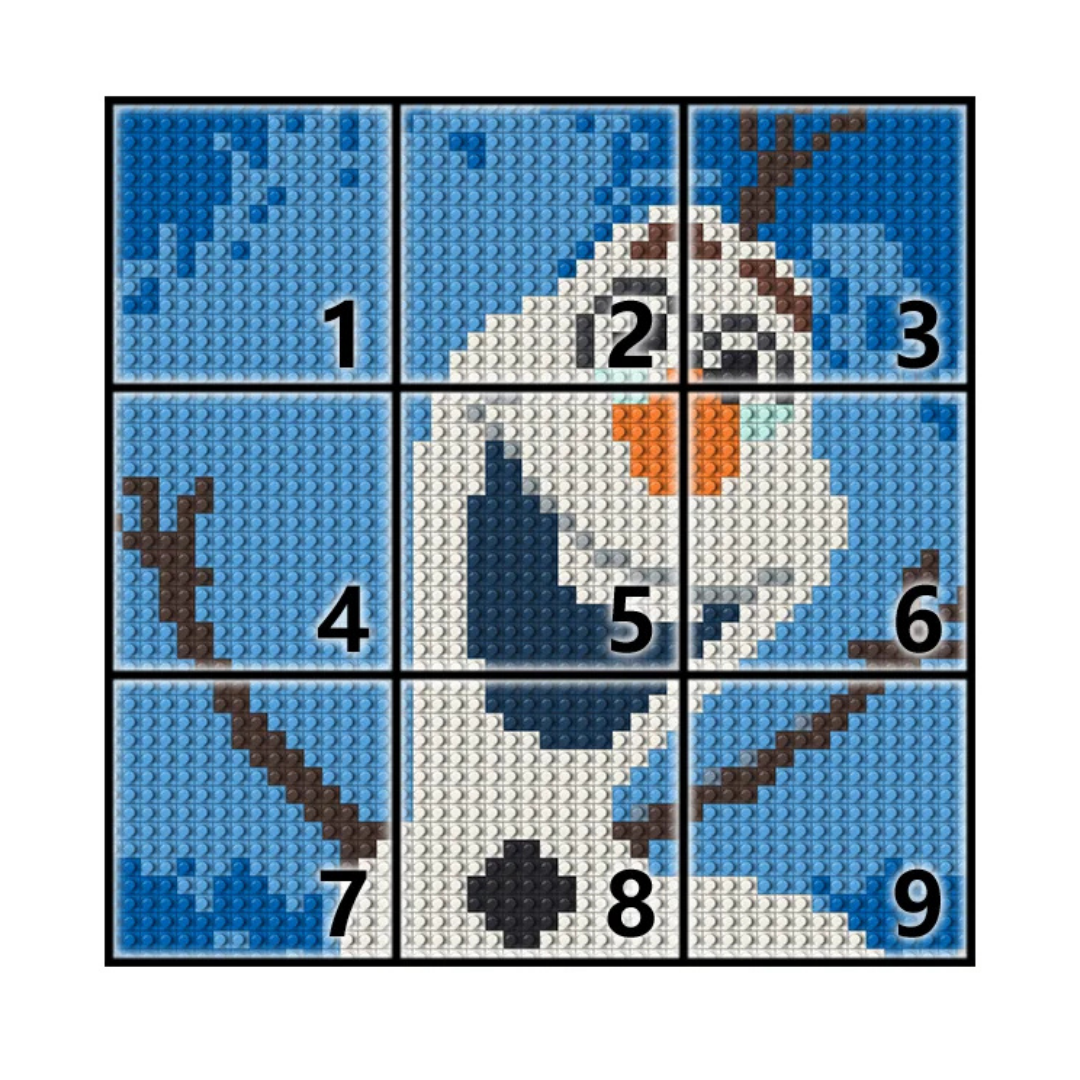 N0127 Olaf Frozen Mosaic Wall Art | 2304 PCS