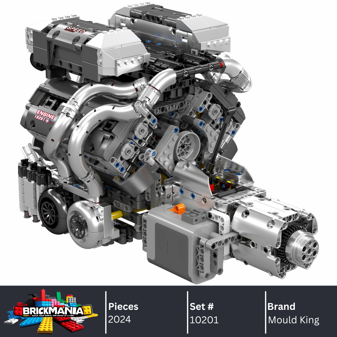 Mould King 10201 Motorised Hypercar W16 Engine & Gearbox Building Set | 2,024 Pcs
