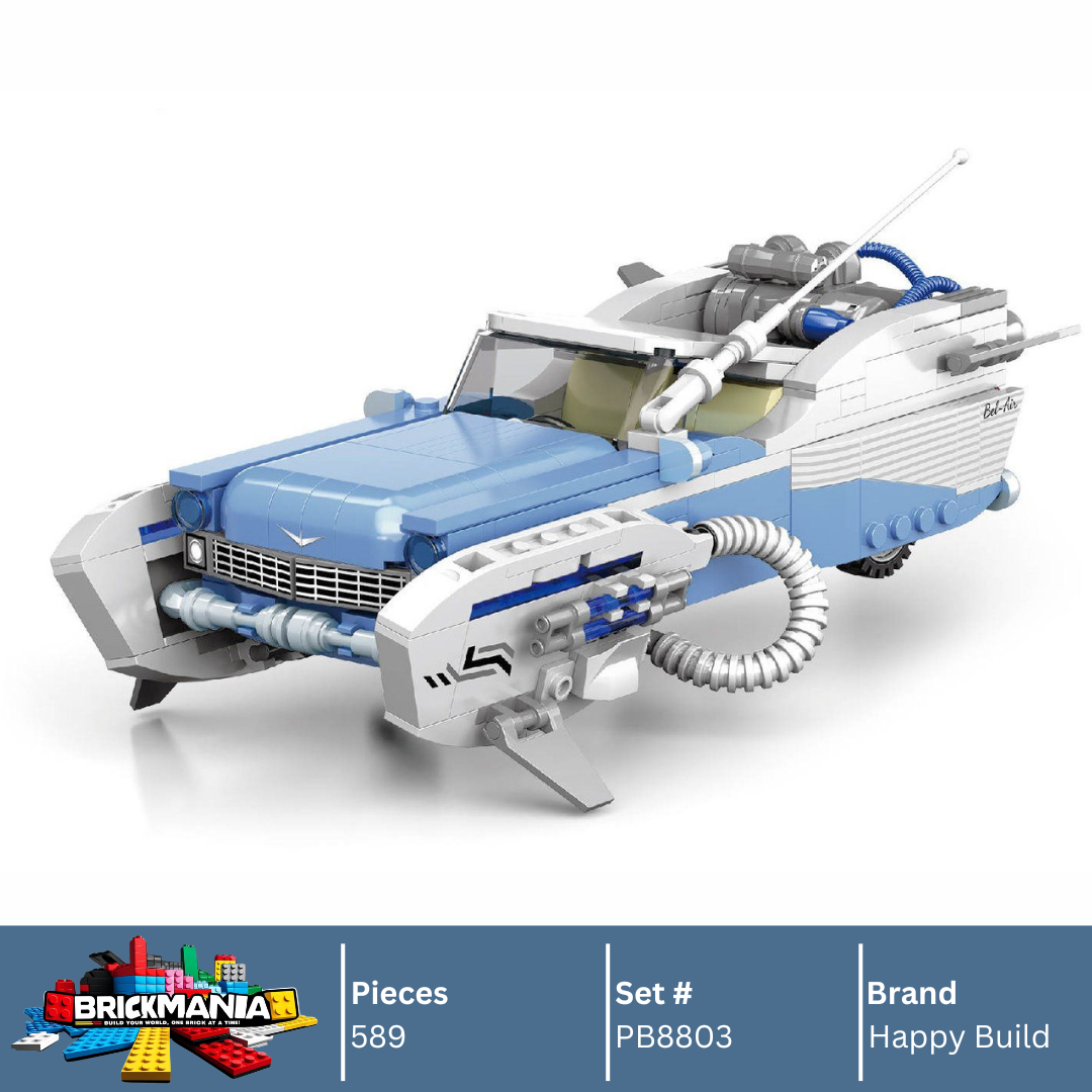 Happy Build PB8803 Silver Wing Cyclone Building Toy Set | 589 PCS | Buildable Sports Car with Display Container