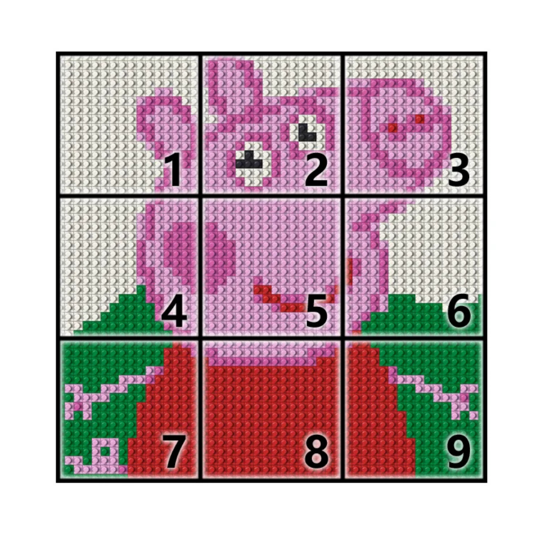 N0057 Peppa Pig Mosaic Wall Art | 2304 PCS