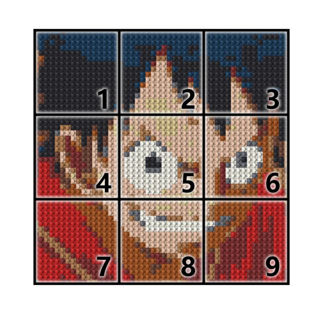 N0221 Monkey D. Luffy Mosaic Wall Art | 2304 PCS