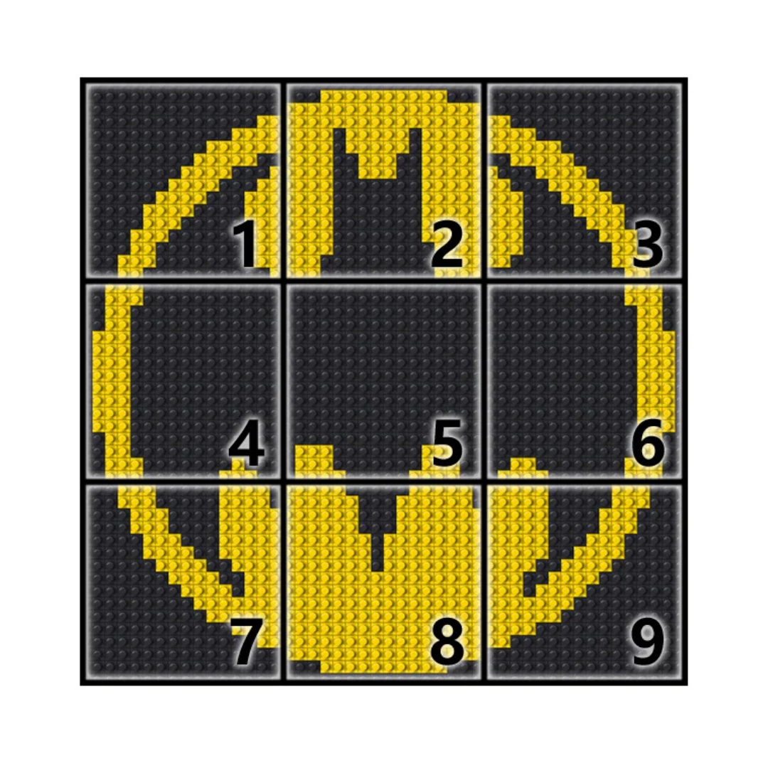N0142 Batman Logo Mosaic Wall Art | 2304 PCS