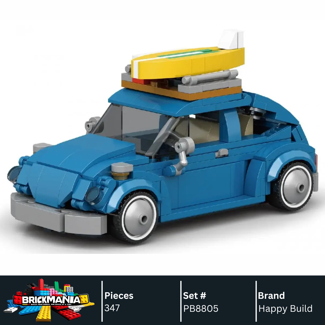 Happy Build PB8805 Beetle Camper Building Toy Set | 357 PCS | Buildable Car with Display Container