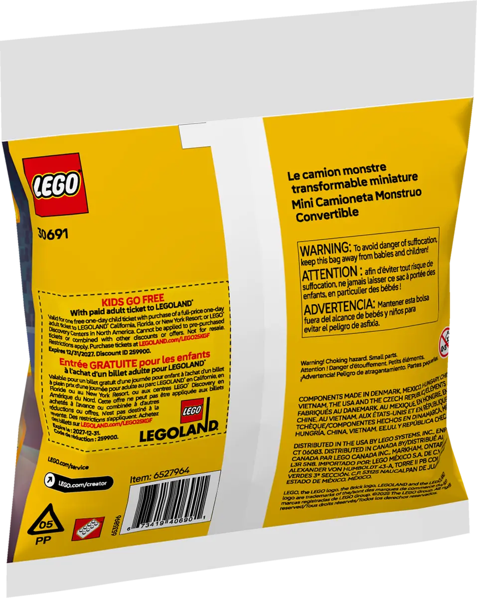LEGO 30691 Mini Convertible Monster Truck | 55 PCS
