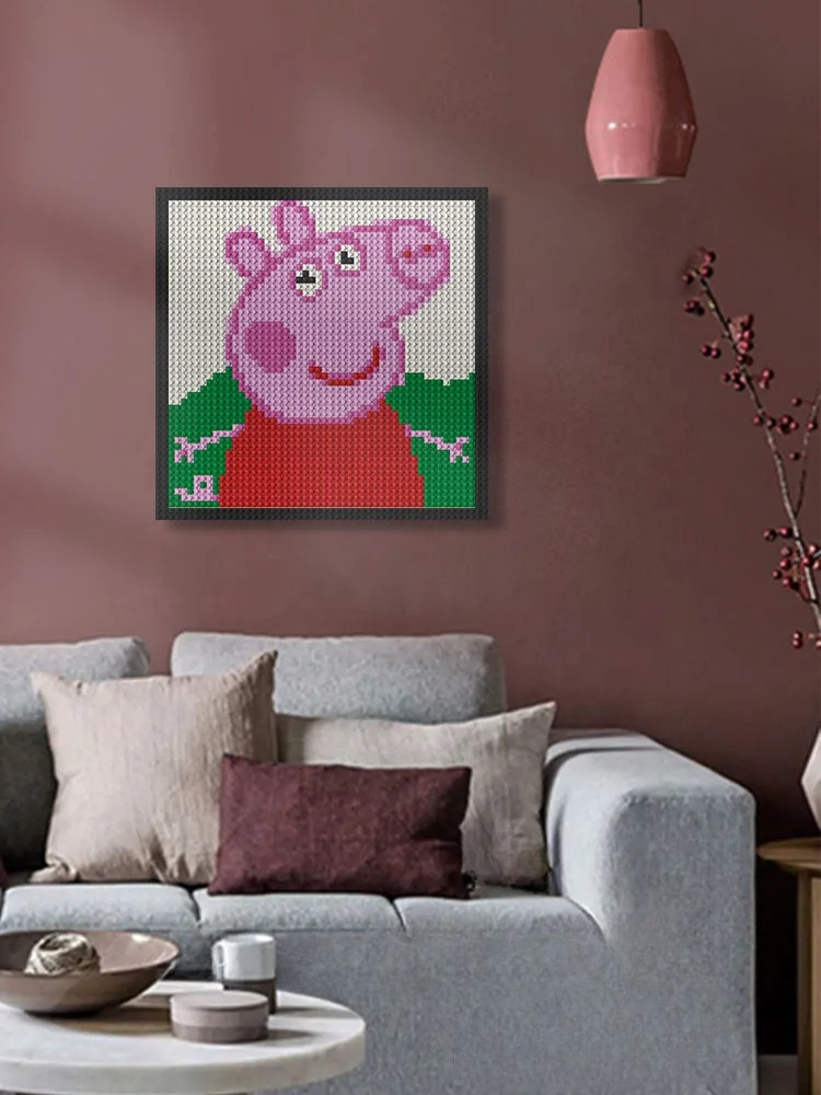 N0057 Peppa Pig Mosaic Wall Art | 2304 PCS