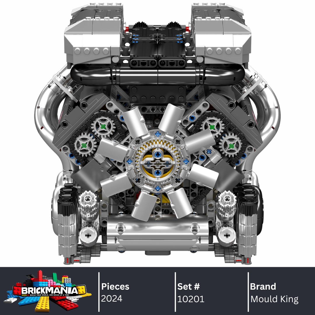 Mould King 10201 Motorised Hypercar W16 Engine & Gearbox Building Set | 2,024 Pcs