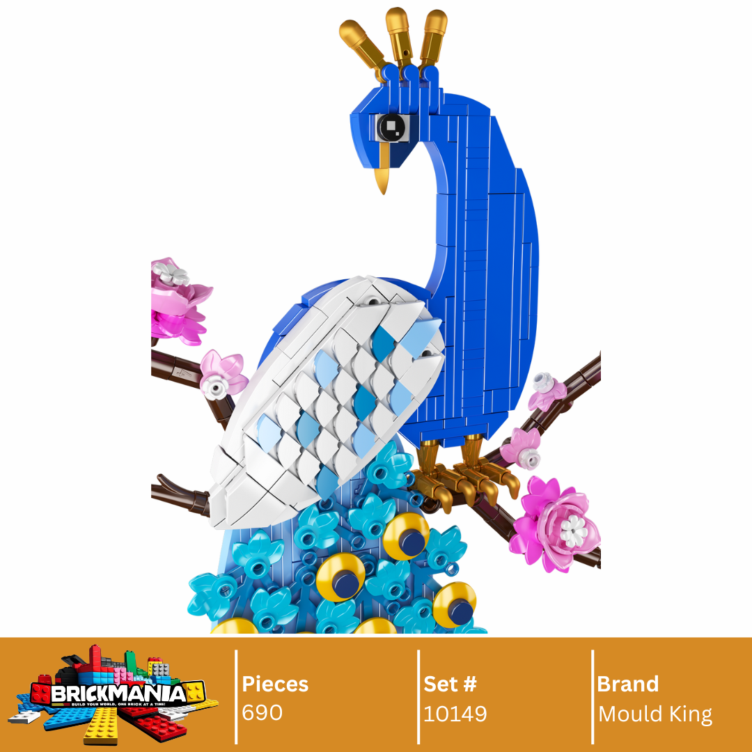 Mould King 10149 Peacock Wall Art Building Toy Set | 690 PCS