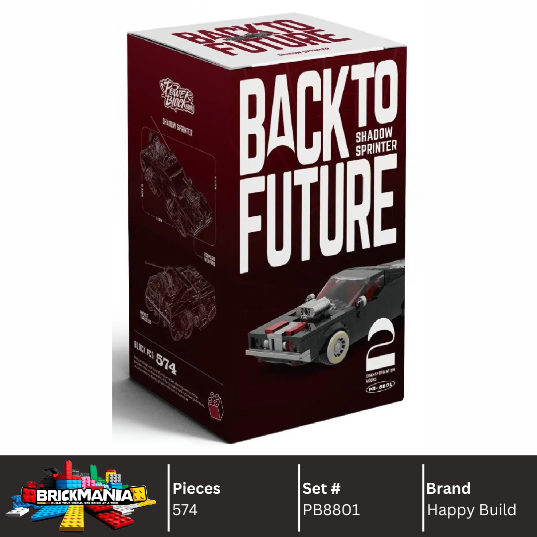 Happy Build PB8801 Shadow Sprinter Building Toy Set | 582 PCS| Buildable Sports Car with Display Container