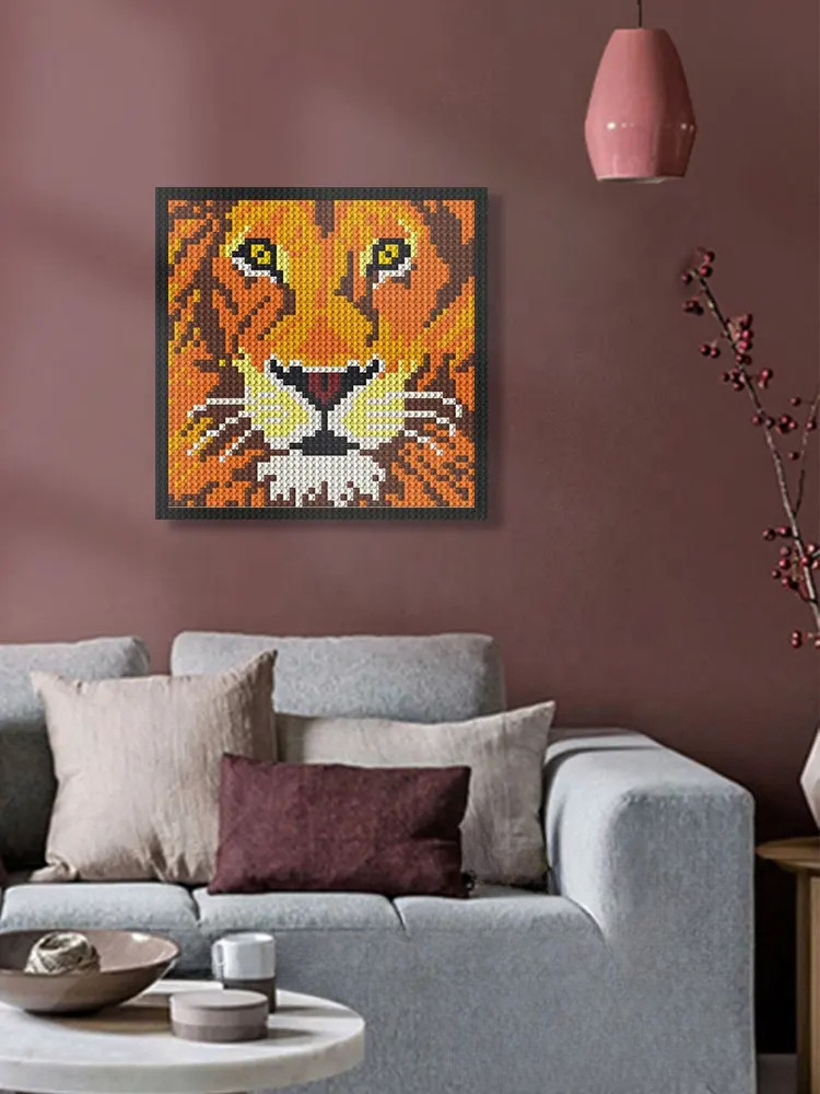N0168 Lion Mosaic Wall Art | 2304 PCS