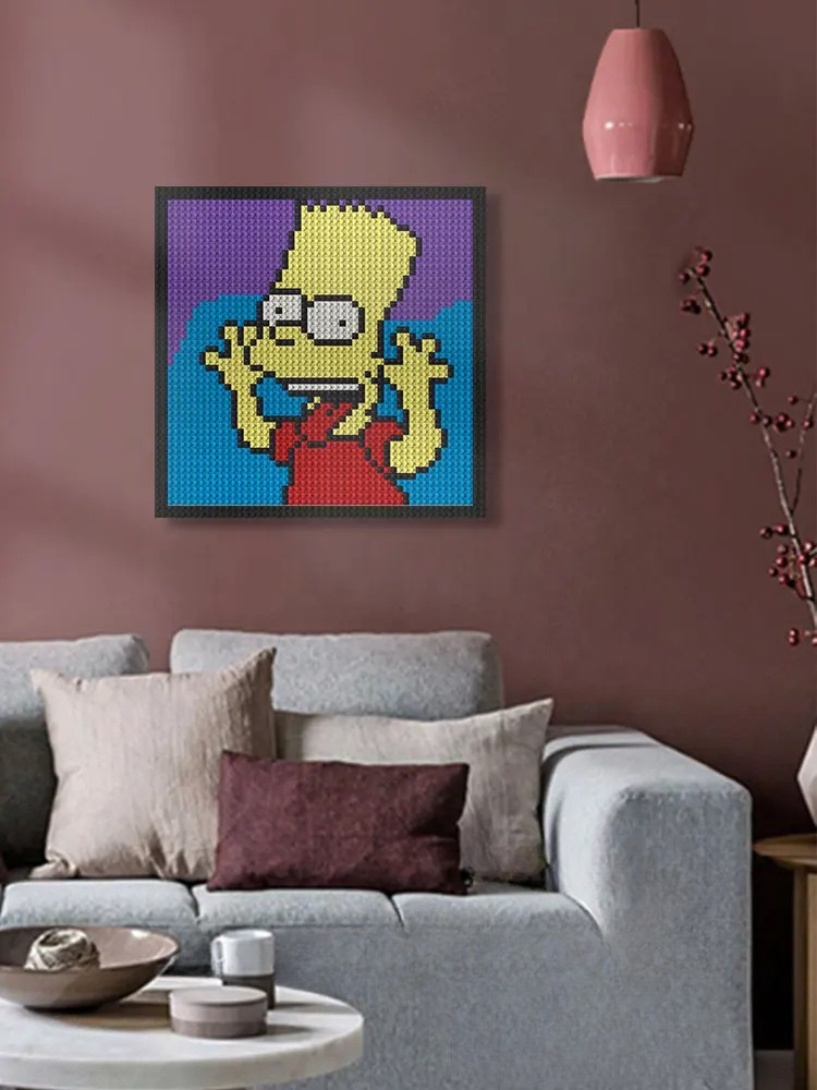 N0052 Bart Simpson Mosaic Wall Art | 2304 PCS