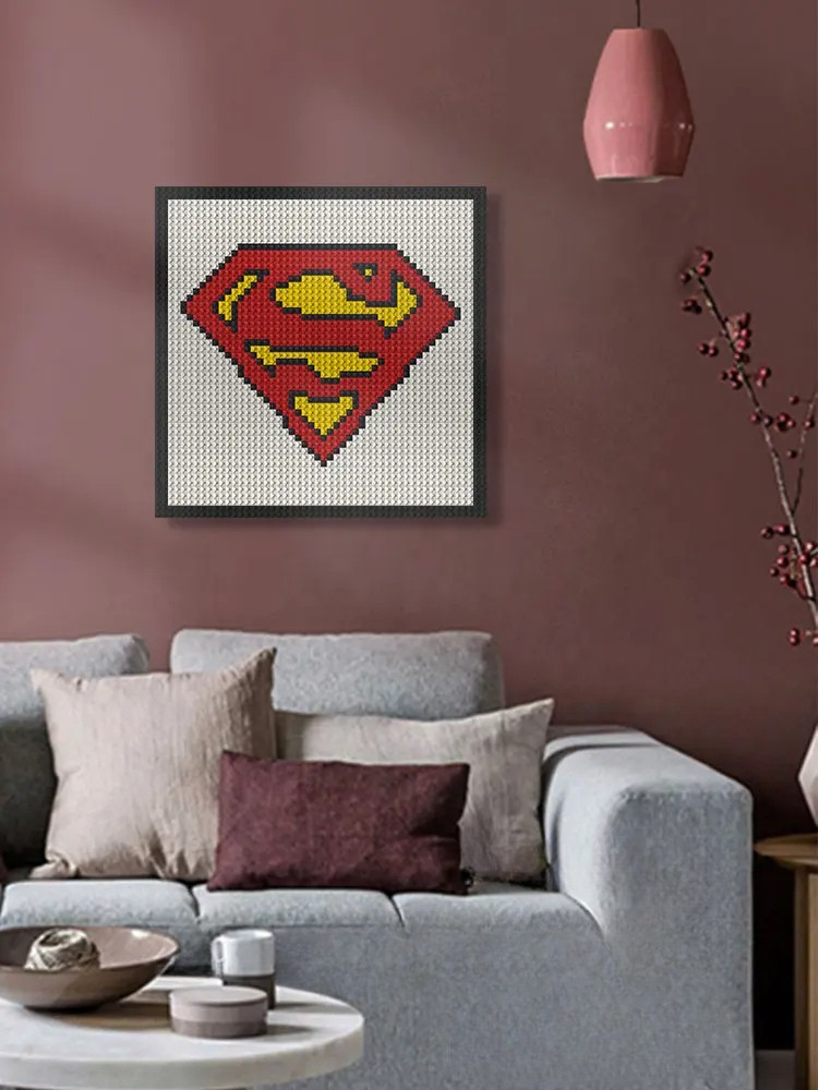 N0067 Superman Logo Mosaic Wall Art | 2304 PCS