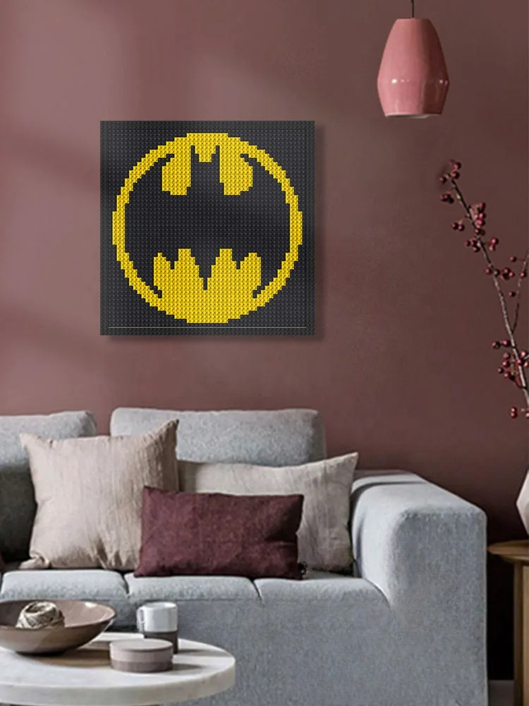N0142 Batman Logo Mosaic Wall Art | 2304 PCS
