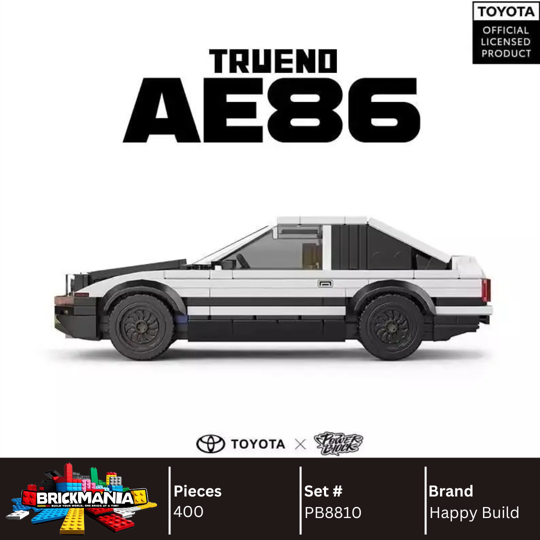 Happy Build PB8810 Toyota AE86 Trueno Building Toy Set | 400 PCS | Buildable Car with Display Container