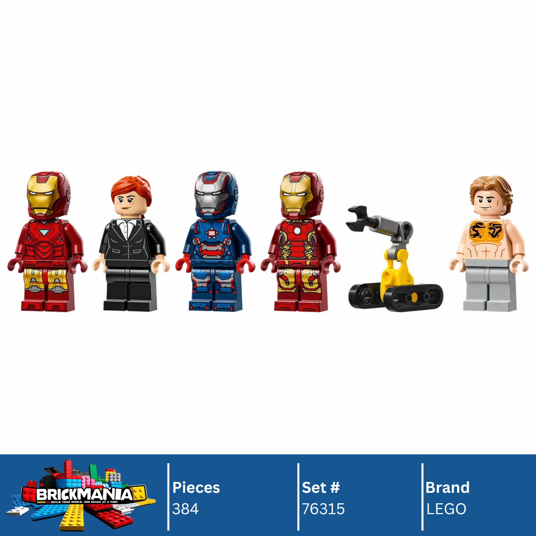 LEGO 76315 Marvel Iron Man's Laboratory: Hall of Armor | 384 PCS