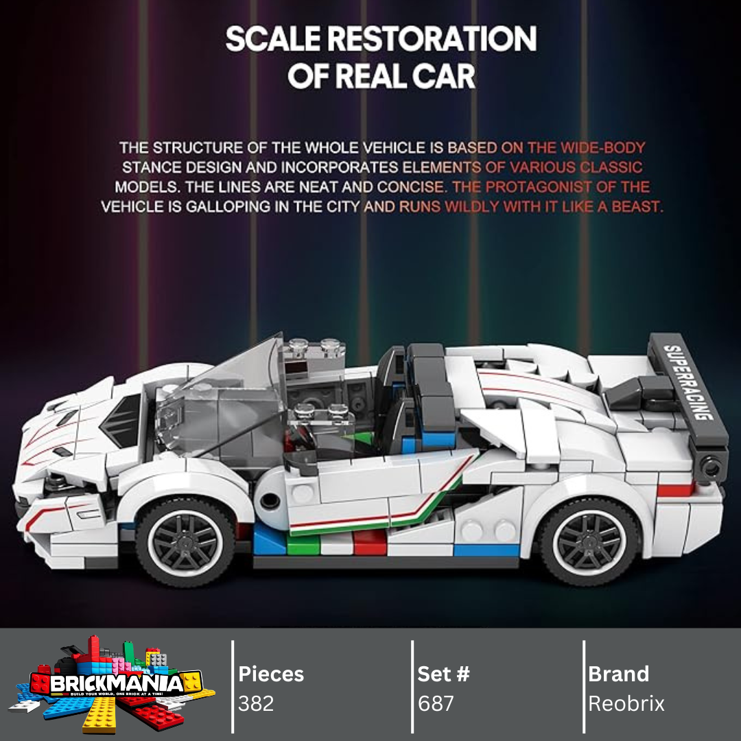 Reobrix 687 Lamborghini Aventador SVJ Building Toy Set | 382 PCS